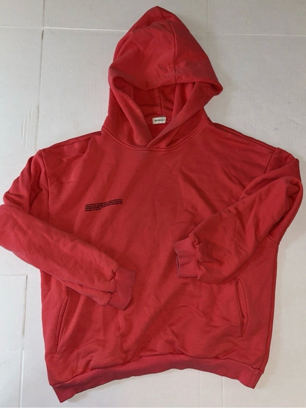 PANGAIA Large Unisex Organic Cotton 365 Hoodie Coral Medium